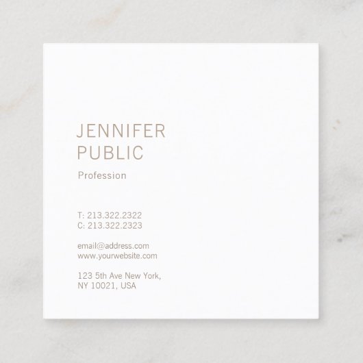 Eleganter Mit Monogramm Schlichter Moderner Trendy Quadratische Visitenkarte (Rückseite)