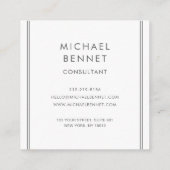 Eleganter Mit Monogramm Silver Gray Consultant Quadratische Visitenkarte (Rückseite)