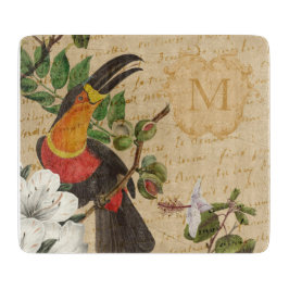 Eleganter Mit Monogramm Toucan Schneidebrett