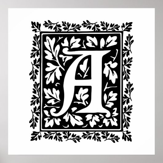 Eleganter mittelalterlicher, beleuchteter Manuskri Poster (Vorne)