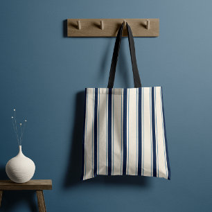 Eleganter Mittelmeer-Cabana-Streifen Marineblau Tasche