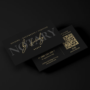 Eleganter mobiler Notar-Schwarz Signing Agent  Visitenkarte