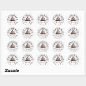 Eleganter Mocha Cupcake Kurved Text Runder Aufkleber (Blatt)