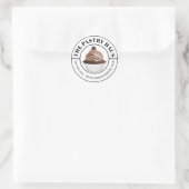 Eleganter Mocha Cupcake Kurved Text Runder Aufkleber (Tasche)