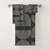 Eleganter Mod Arch Lines Black and White Badhandtuch Set (Insitu)