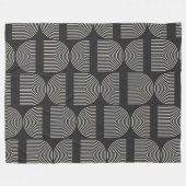Eleganter Mod Arch Lines Black and White Fleecedecke (Vorderseite (Horizontal))