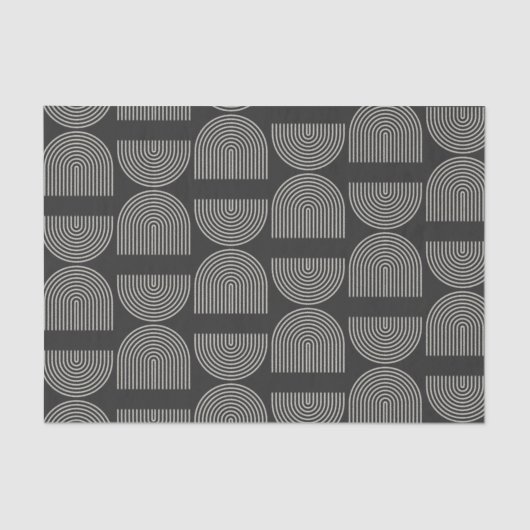 Eleganter Mod Arch Lines Black and White Seidenpapier (Vorderseite)