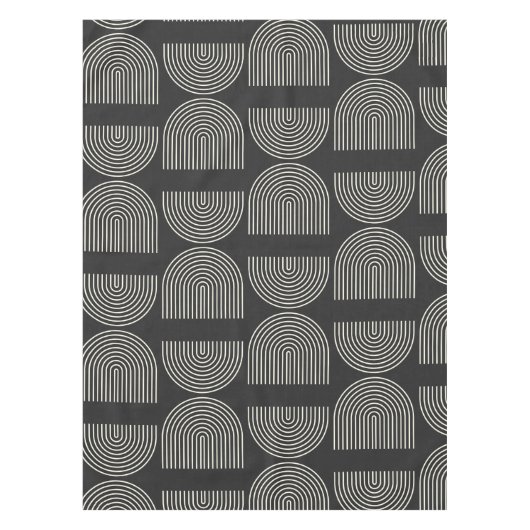 Eleganter Mod Arch Lines Black and White Tischdecke (Vorderseite)