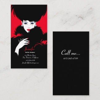 Eleganter Mode Designer Black & Red Visitenkarte