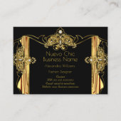 Eleganter Mode Designer Gold Black Drapes Visitenkarte (Vorderseite)