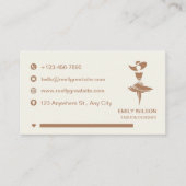 Eleganter Mode-Designer /Minimalistisch Beige & Br Visitenkarte (Vorderseite)