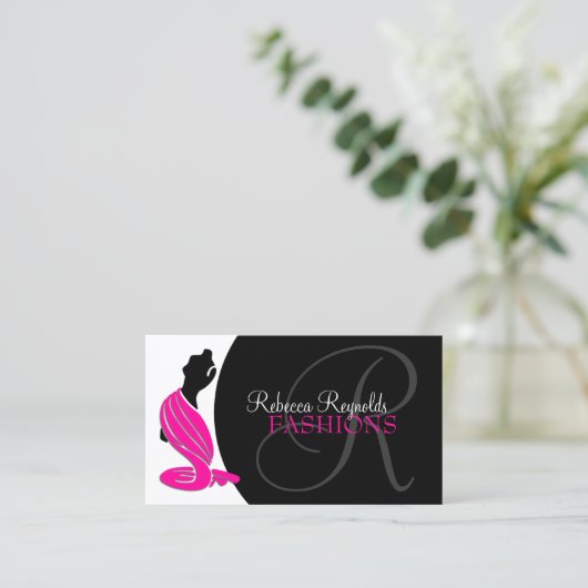 Eleganter Mode Designer Visitenkarte (Stehend Vorderseite)