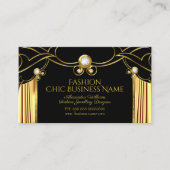 Eleganter Mode Juwelier Designer Gold Black Visitenkarte (Vorderseite)