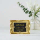 Eleganter Mode Juwelier Designer Gold Gemis Schwar Visitenkarte (Stehend Vorderseite)