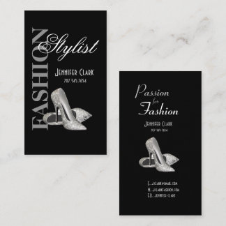 Eleganter Mode-Stylist-Designer mit Stilettos Visitenkarte