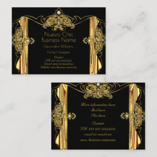Eleganter Modedesigner Gold Schwarz Vorhänge Visitenkarte