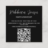 Eleganter Modern Black Beauty Salon 3 Foto Quadratische Visitenkarte (Rückseite)