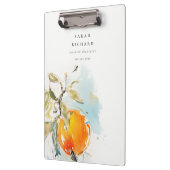 Eleganter Modern Boho Abstrakt Sketchy Orange Gard Klemmbrett (Links)