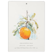 Eleganter Modern Boho Abstrakt Sketchy Orange Gard Klemmbrett (Rückseite)