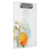 Eleganter Modern Boho Abstrakt Sketchy Orange Gard Klemmbrett (Rechts)