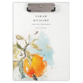 Eleganter Modern Boho Abstrakt Sketchy Orange Gard Klemmbrett (Vorderseite)