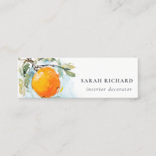 Eleganter Modern Boho Abstrakt Sketchy Orange Gard Mini Visitenkarte