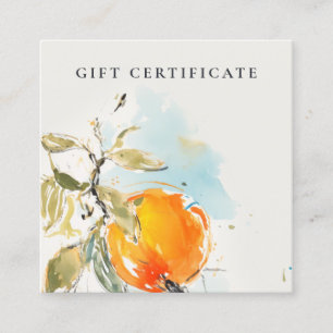 Eleganter Modern Boho Abstrakt Sketchy Orange Gard Quadratische Visitenkarte