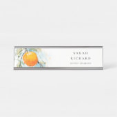 Eleganter Modern Boho Abstrakt Sketchy Orange Gard Schreibtischnamensplakette (Vorderseite )