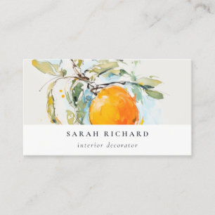 Eleganter Modern Boho Abstrakt Sketchy Orange Gard Visitenkarte