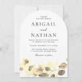 Eleganter Modern Gold Leaf Wedding Arch Einladung (Vorderseite)