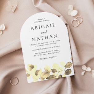 Eleganter Modern Gold Leaf Wedding Arch Einladung