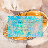 Eleganter Modern Gold Opal Stone Visitenkarte