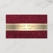 Eleganter Modern Trendy Red Glitzer Gold Streifen Visitenkarte (Vorderseite)
