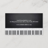Eleganter moderne Musik-beruflicher Klavier-Lehrer Visitenkarte (Rückseite)