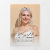 Eleganter moderner 8-Foto-Begräbnisdienst Dreifach-gefaltete Programmkarte (Cover)