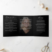 Eleganter moderner 8-Foto-Begräbnisdienst Dreifach-gefaltete Programmkarte (Innenseite)