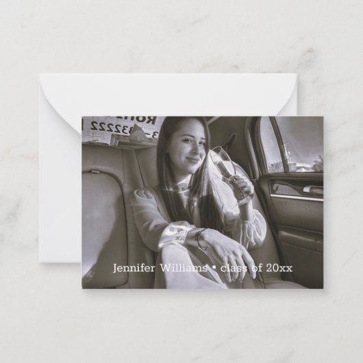 eleganter moderner Abschluss 2025 Foto Vielen Dank Mitteilungskarte (Rückseite)