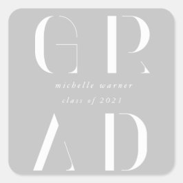 eleganter, moderner Abschluss-Aufkleber Quadratischer Aufkleber