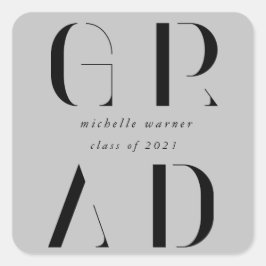 eleganter, moderner Abschluss-Aufkleber Quadratischer Aufkleber