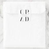 eleganter, moderner Abschluss-Aufkleber Quadratischer Aufkleber (Tasche)