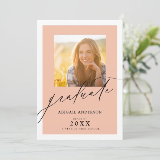 Eleganter Moderner Abschluss für Script 2 Foto (Stehend Vorderseite)