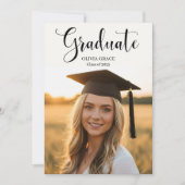 Eleganter Moderner Abschluss Lässiges Foto Einladu Einladung (Vorderseite)