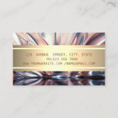 Eleganter moderner Abstrakt,Goldrand,Lotus Visitenkarte (Rückseite)