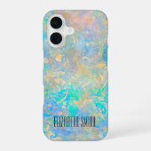 Eleganter moderner Abstrakter Gold Fire Opal Indiv iPhone 16 Hülle (Rückseite)