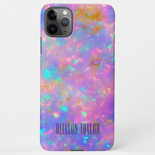 Eleganter moderner Abstrakter Gold Fire Opal Indiv iPhone Hülle (Rückseite)