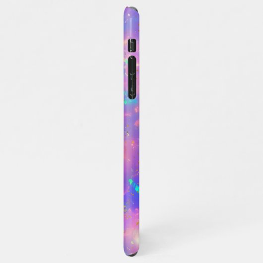 Eleganter moderner Abstrakter Gold Fire Opal Indiv iPhone Hülle (Linke Seite)