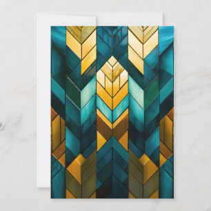 Eleganter moderner abstrakter Gold-Teal-Geometrie Feiertagskarte