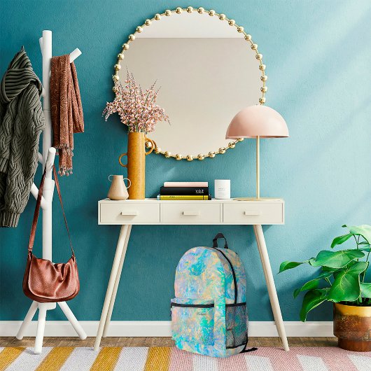 Eleganter, moderner Abstrakter Goldene Opal Stone  Bedruckter Rucksack