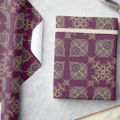 Eleganter Moderner Abstrakter Pflaumen und Beige W Geschenkpapier