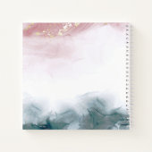 Eleganter moderner Alkohol Tinte Blush Blau Wasser Notizblock (Rückseite)